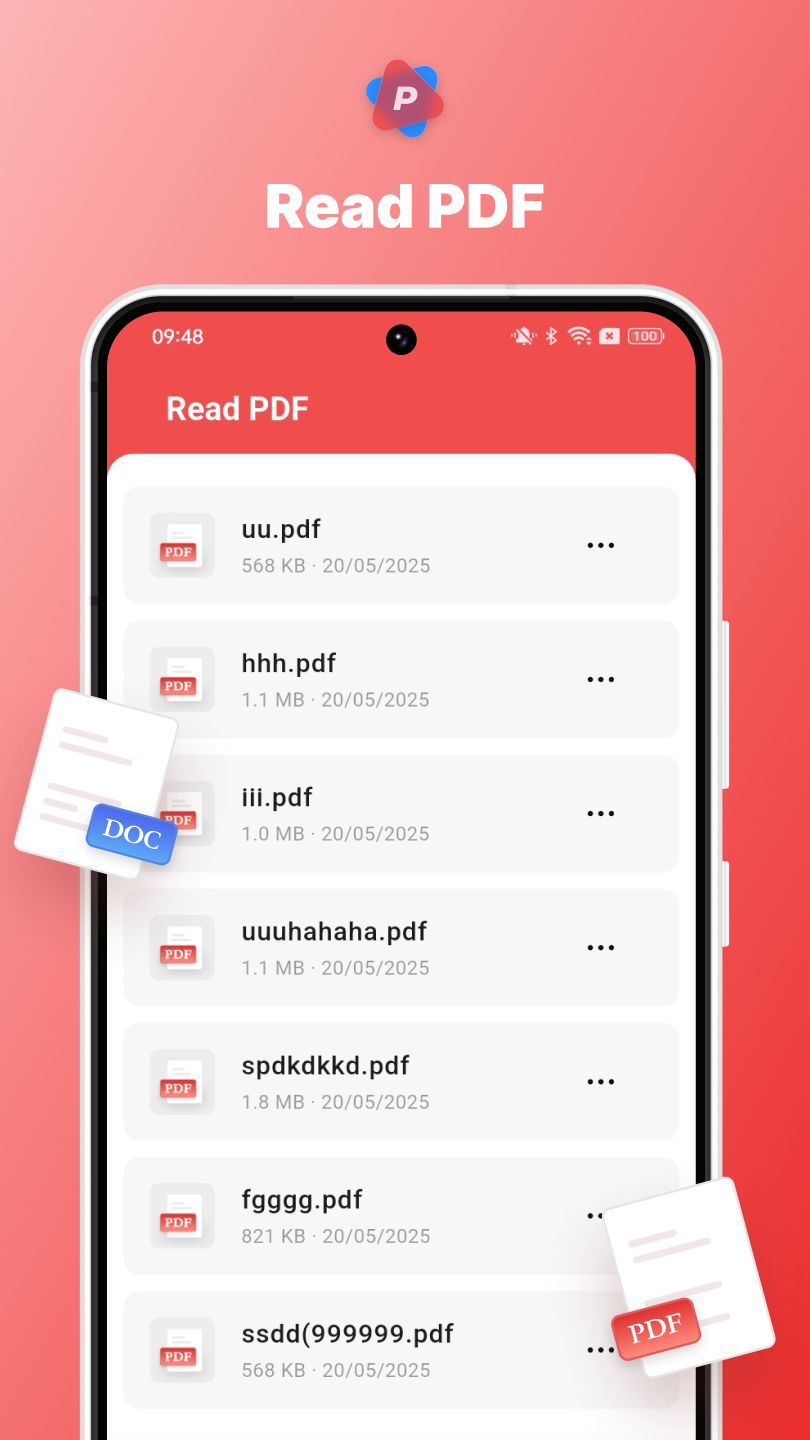 Read PDF app screen
